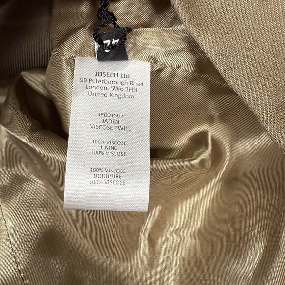 JOSEPH Jaden Twill Blazer Jacket FR42 US Large Lined Double-Breasted Beige - Picture 10 of 10
